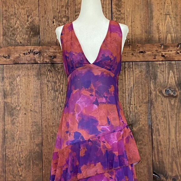 Dark Fairy Boho Whimsigoth Tiered Ruffle Fit and Flare Maxi dress Sz M - Picture 4 of 8